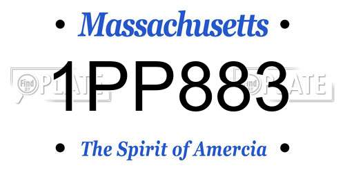 1PP883 Massachusetts License Plate