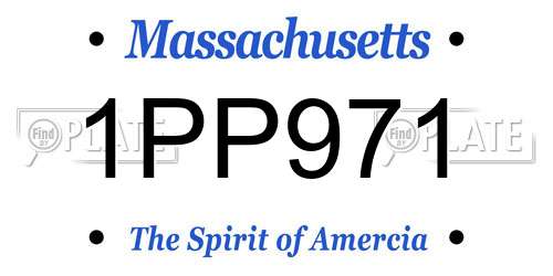1PP971 Massachusetts License Plate