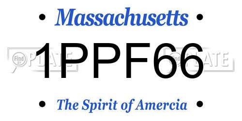1PPF66 Massachusetts License Plate