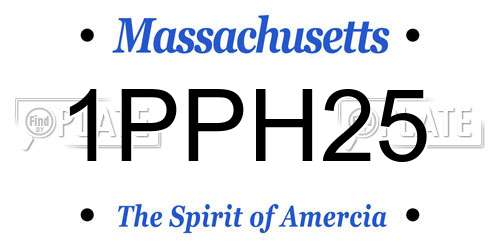 1PPH25 Massachusetts License Plate