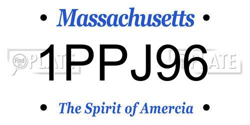1PPJ96 Massachusetts License Plate