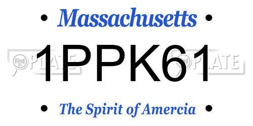 1PPK61 Massachusetts License Plate