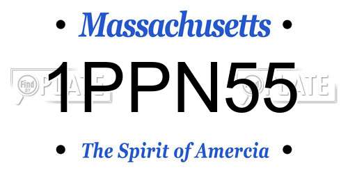 1PPN55 Massachusetts License Plate