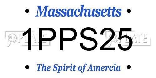 1PPS25 Massachusetts License Plate