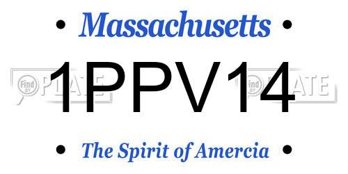 1PPV14 Massachusetts License Plate