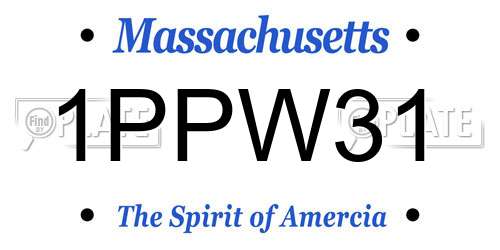 1PPW31 Massachusetts License Plate