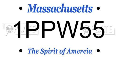 1PPW55 Massachusetts License Plate
