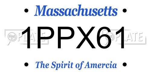 1PPX61 Massachusetts License Plate