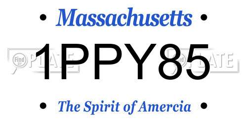 1PPY85 Massachusetts License Plate