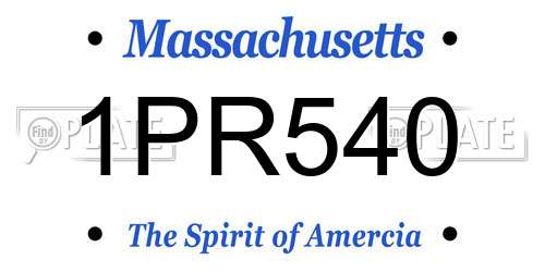 1PR540 Massachusetts License Plate