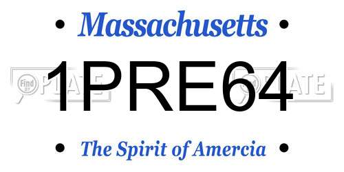 1PRE64 Massachusetts License Plate