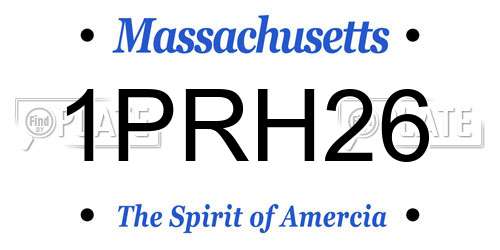 1PRH26 Massachusetts License Plate