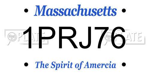 1PRJ76 Massachusetts License Plate
