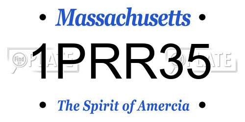 1PRR35 Massachusetts License Plate