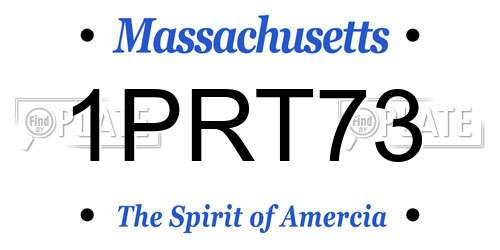 1PRT73 Massachusetts License Plate