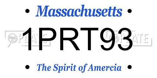 1PRT93 Massachusetts License Plate