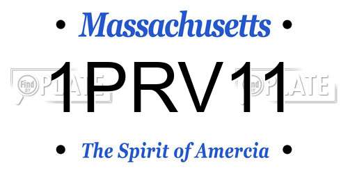 1PRV11 Massachusetts License Plate