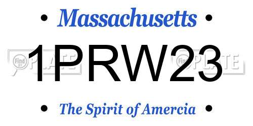1PRW23 Massachusetts License Plate