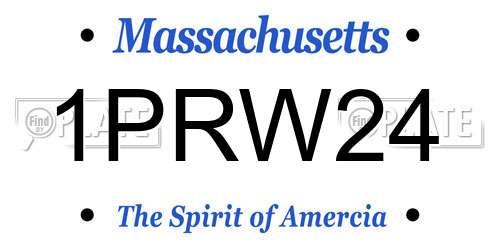 1PRW24 Massachusetts License Plate