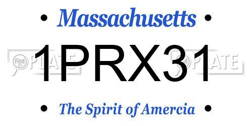 1PRX31 Massachusetts License Plate