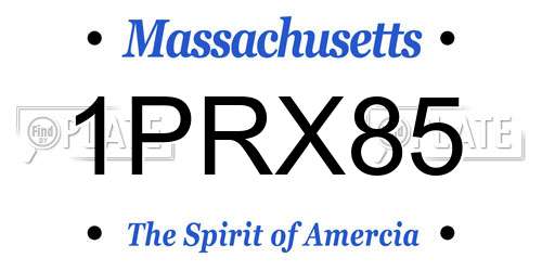 1PRX85 Massachusetts License Plate