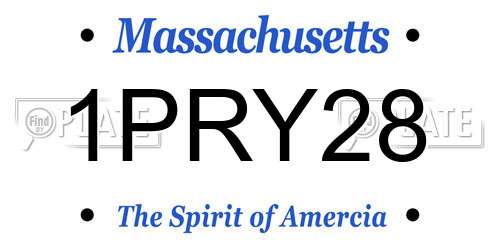 1PRY28 Massachusetts License Plate