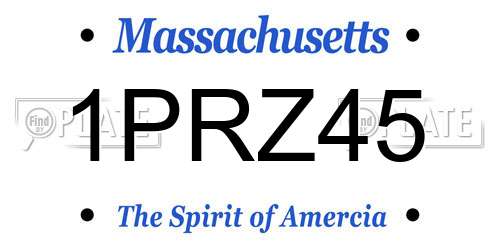 1PRZ45 Massachusetts License Plate