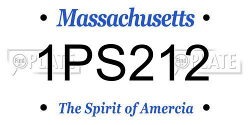 1PS212 Massachusetts License Plate