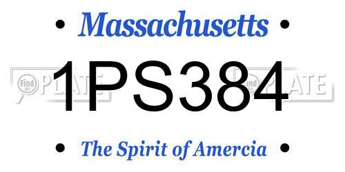 1PS384 Massachusetts License Plate