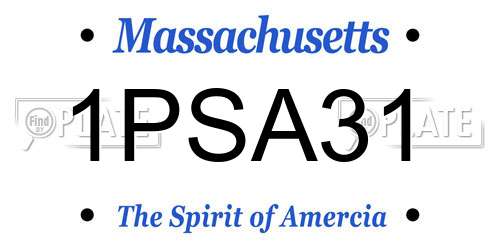 1PSA31 Massachusetts License Plate