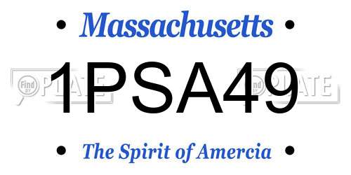 1PSA49 Massachusetts License Plate