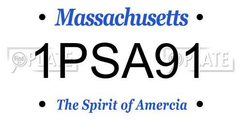 1PSA91 Massachusetts License Plate