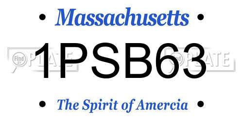 1PSB63 Massachusetts License Plate