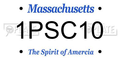 1PSC10 Massachusetts License Plate