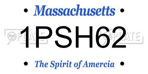1PSH62 Massachusetts License Plate