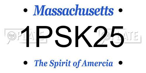 1PSK25 Massachusetts License Plate
