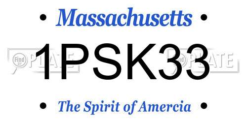 1PSK33 Massachusetts License Plate