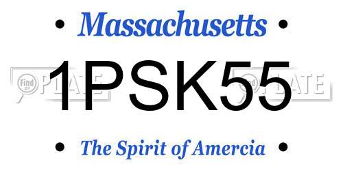 1PSK55 Massachusetts License Plate