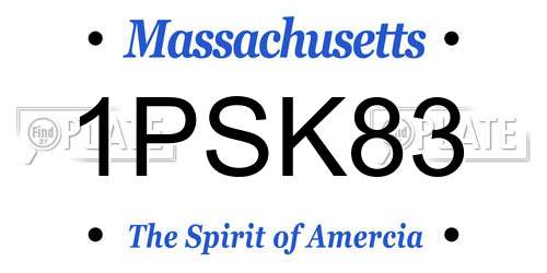 1PSK83 Massachusetts License Plate