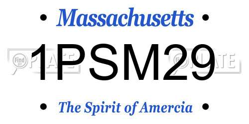 1PSM29 Massachusetts License Plate