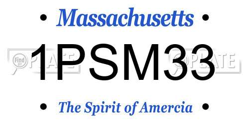 1PSM33 Massachusetts License Plate