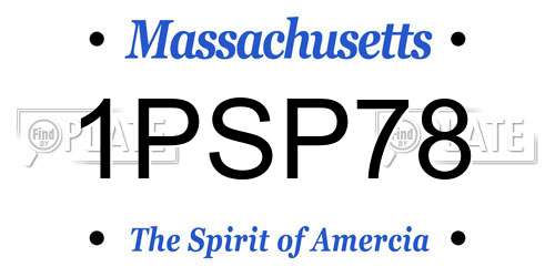1PSP78 Massachusetts License Plate