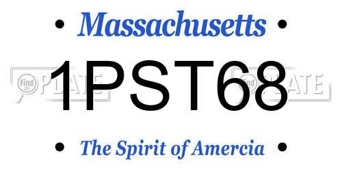 1PST68 Massachusetts License Plate
