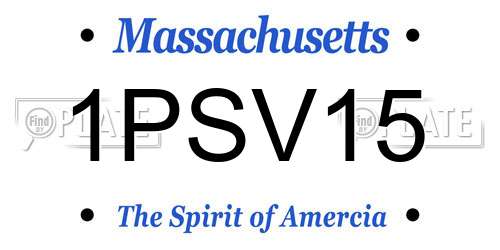 1PSV15 Massachusetts License Plate