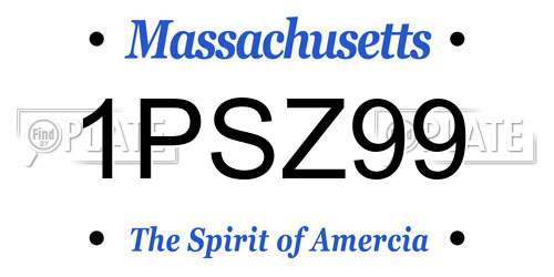 1PSZ99 Massachusetts License Plate