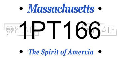 1PT166 Massachusetts License Plate