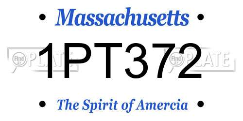 1PT372 Massachusetts License Plate