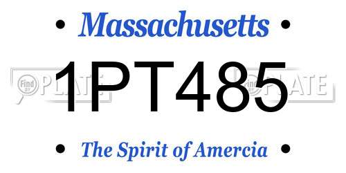 1PT485 Massachusetts License Plate