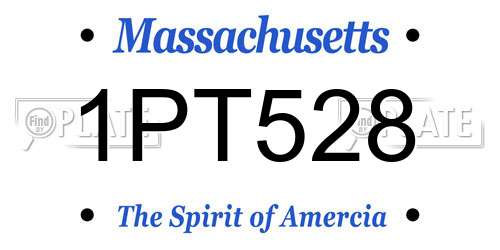 1PT528 Massachusetts License Plate