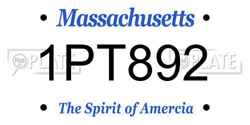 1PT892 Massachusetts License Plate